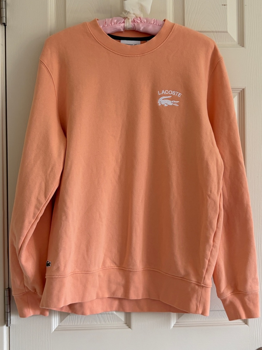Lacoste Men’s Peach Crewneck French Terry Sweatshirt Size Large
